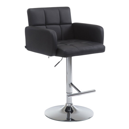Tabouret de bar Los Angeles, en similicuir C noir