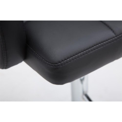 Sgabello Los Angeles in similpelle nero,cromo