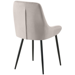 Lot de 2 chaises de salle à manger Elmira en velours noir