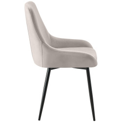 Lot de 2 chaises de salle à manger Elmira en velours noir