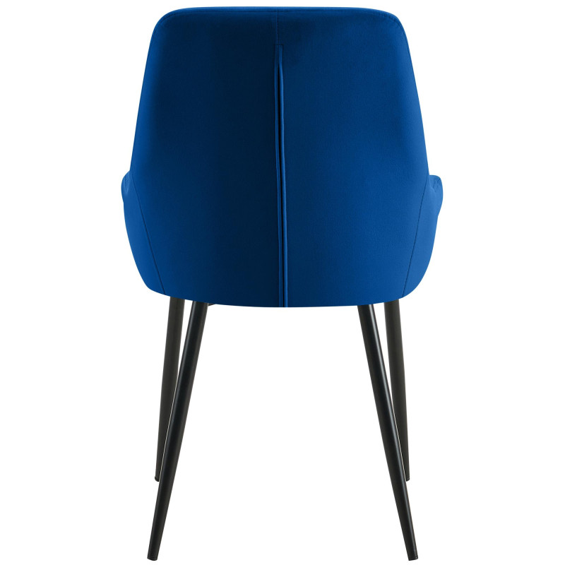 Lot de 2 chaises de salle à manger Elmira en velours noir