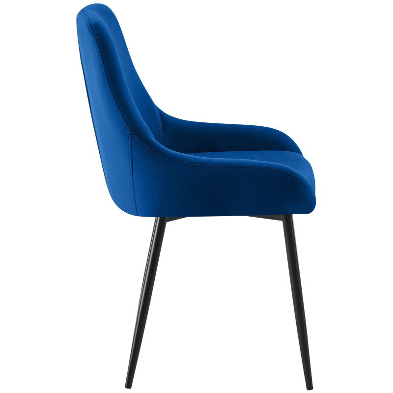 Lot de 2 chaises de salle à manger Elmira en velours noir