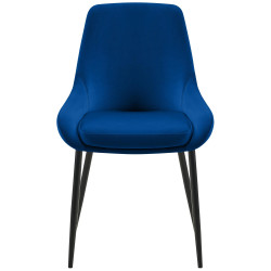 Lot de 2 chaises de salle à manger Elmira en velours noir