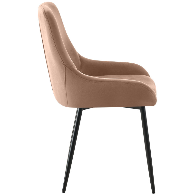 Lot de 2 chaises de salle à manger Elmira en velours noir
