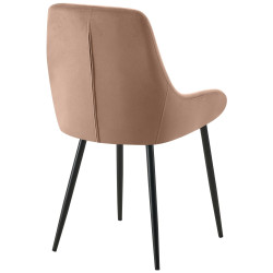 Lot de 2 chaises de salle à manger Elmira en velours noir