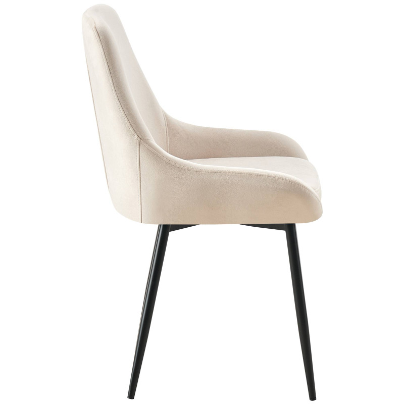 Lot de 2 chaises de salle à manger Elmira en velours noir