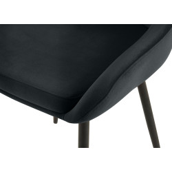Lot de 2 chaises de salle à manger Elmira en velours noir