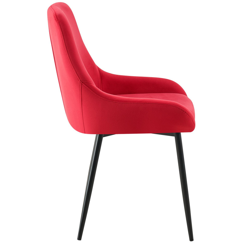 Lot de 2 chaises de salle à manger Elmira en velours noir