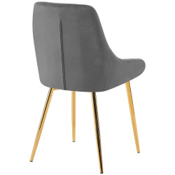 Lot de 2 chaises de salle à manger Elmira en velours doré