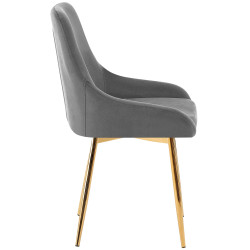 Lot de 2 chaises de salle à manger Elmira en velours doré