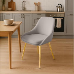 Lot de 2 chaises de salle à manger Elmira en velours doré