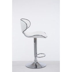 Tabouret de bar Las Vegas V2 chrome blanc