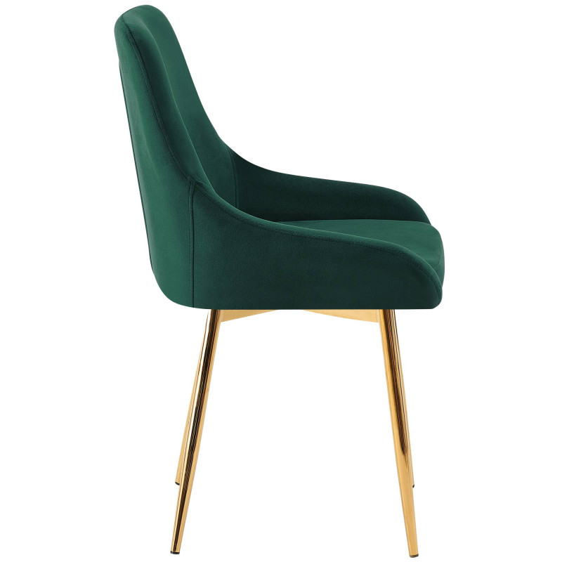 Lot de 2 chaises de salle à manger Elmira en velours doré