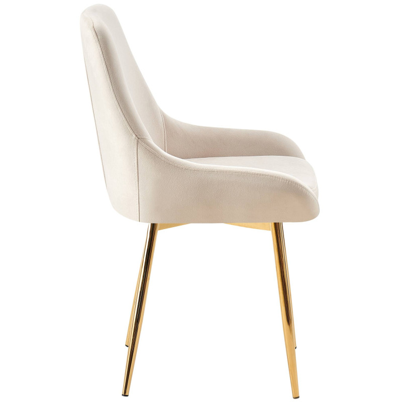 Lot de 2 chaises de salle à manger Elmira en velours doré