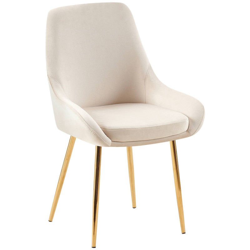 Lot de 2 chaises de salle à manger Elmira en velours doré