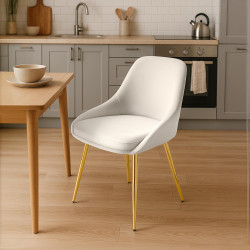 Lot de 2 chaises de salle à manger Elmira en velours doré