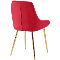 Lot de 2 chaises de salle à manger Elmira en velours doré
