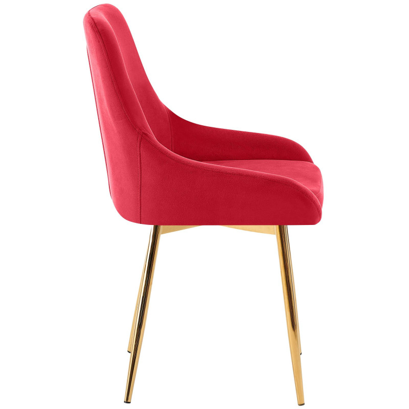 Lot de 2 chaises de salle à manger Elmira en velours doré