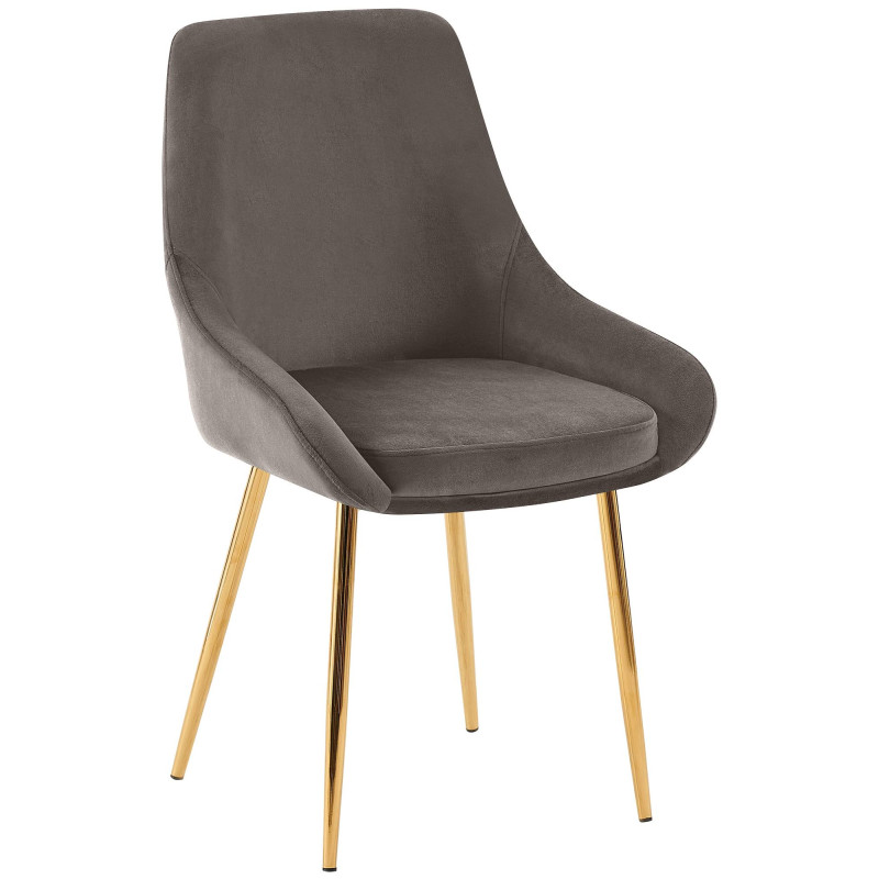 Lot de 2 chaises de salle à manger Elmira en velours doré