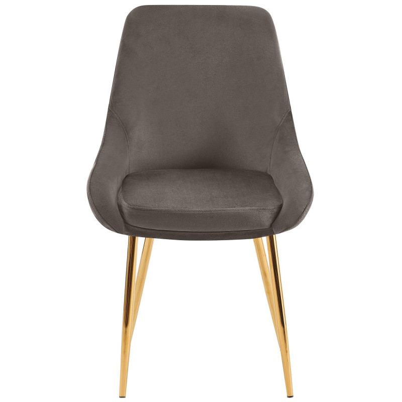 Lot de 2 chaises de salle à manger Elmira en velours doré