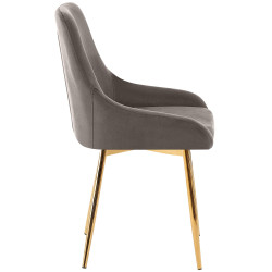 Lot de 2 chaises de salle à manger Elmira en velours doré