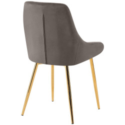 Lot de 2 chaises de salle à manger Elmira en velours doré