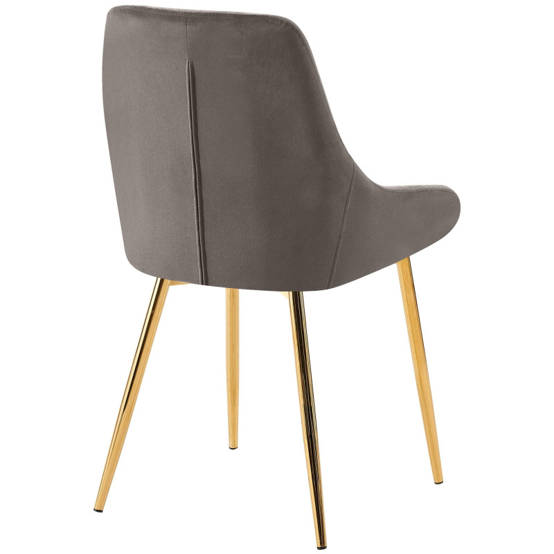 Lot de 2 chaises de salle à manger Elmira en velours doré