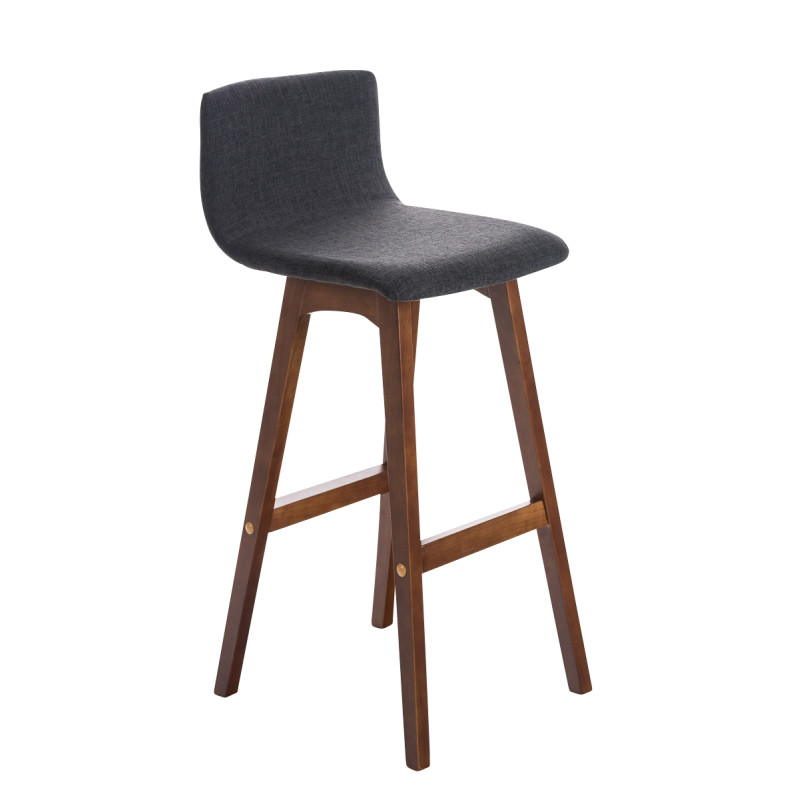 Tabouret de bar Taunus en tissu noyer