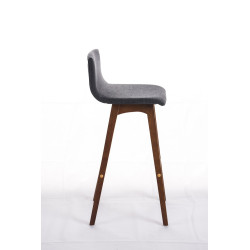 Tabouret de bar Taunus en tissu noyer