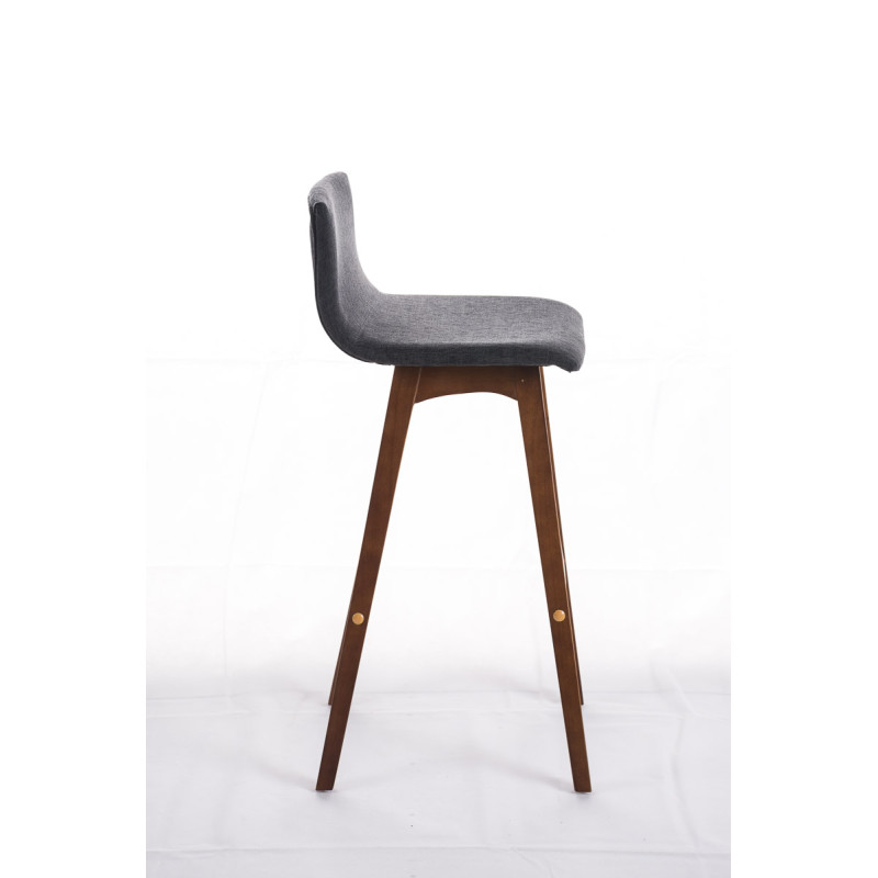 Tabouret de bar Taunus en tissu noyer