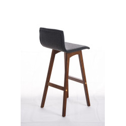 Tabouret de bar Taunus en tissu noyer