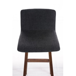 Tabouret de bar Taunus en tissu noyer