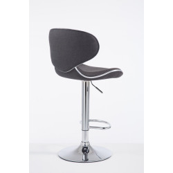 Tabouret de bar Las Vegas V2 tissu chromé gris foncé