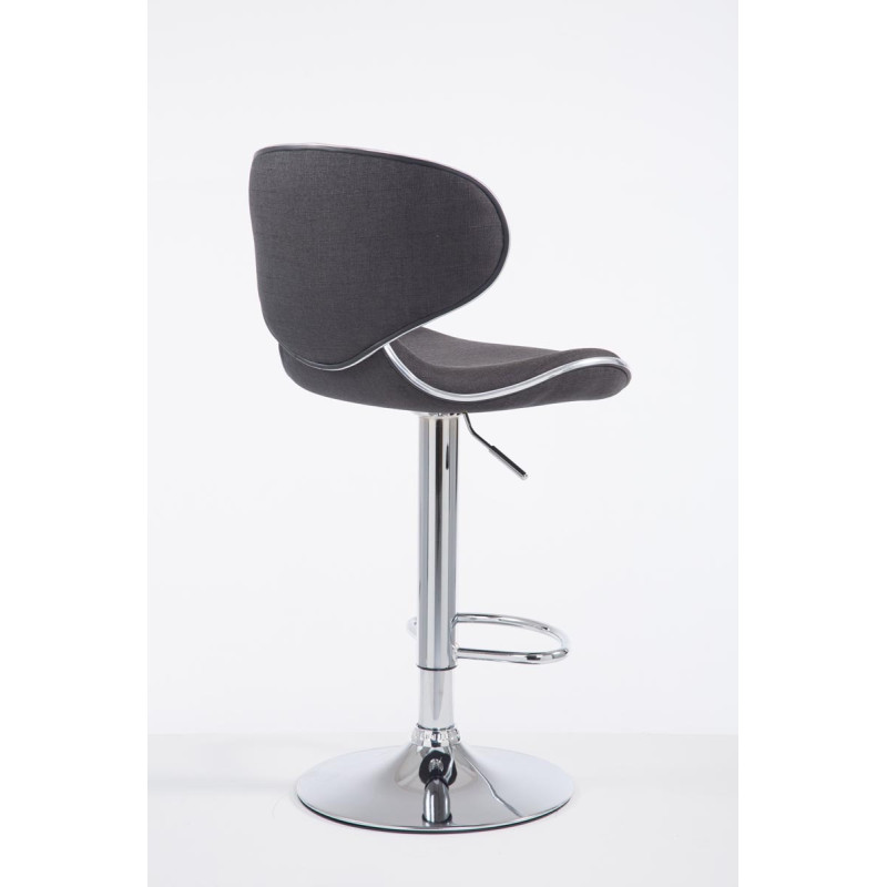 Tabouret de bar Las Vegas V2 tissu chromé gris foncé