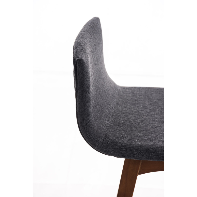 Tabouret de bar Taunus en tissu noyer