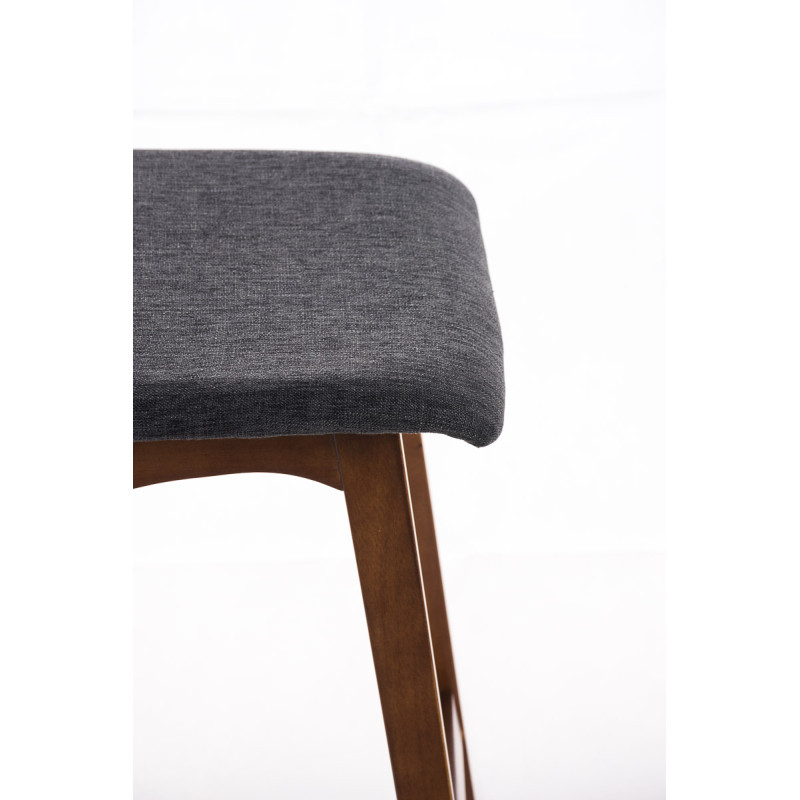 Tabouret de bar Taunus en tissu noyer