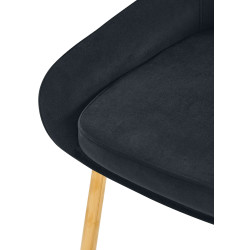 Lot de 2 chaises de salle à manger Elmira en velours doré