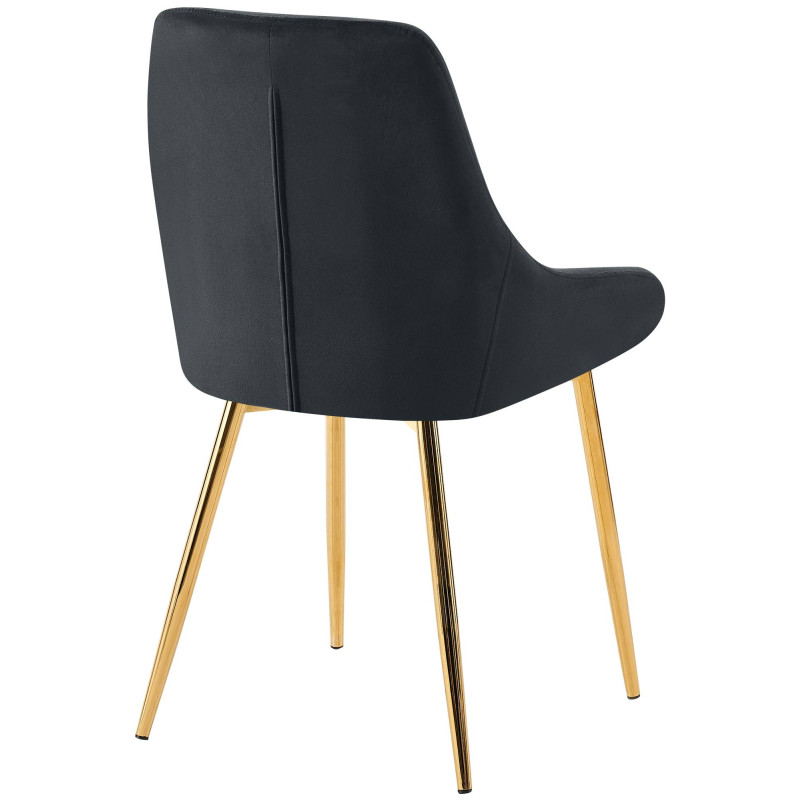 Lot de 2 chaises de salle à manger Elmira en velours doré