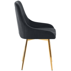Lot de 2 chaises de salle à manger Elmira en velours doré