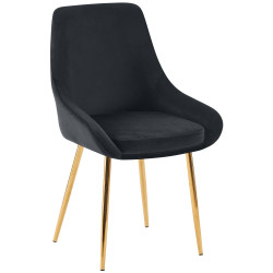 Lot de 2 chaises de salle à manger Elmira en velours doré