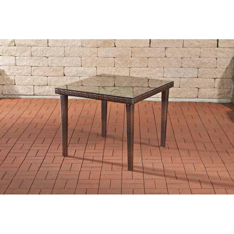 Table Bari 100x100 brun tacheté