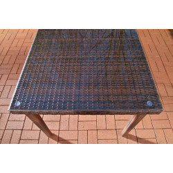 Table Bari 100x100 brun tacheté