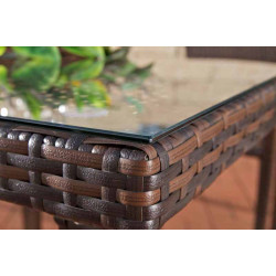 Table Bari 100x100 brun tacheté