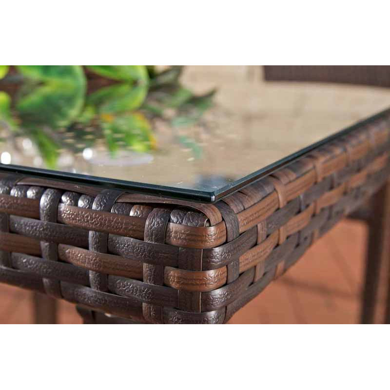 Table Bari 100x100 brun tacheté