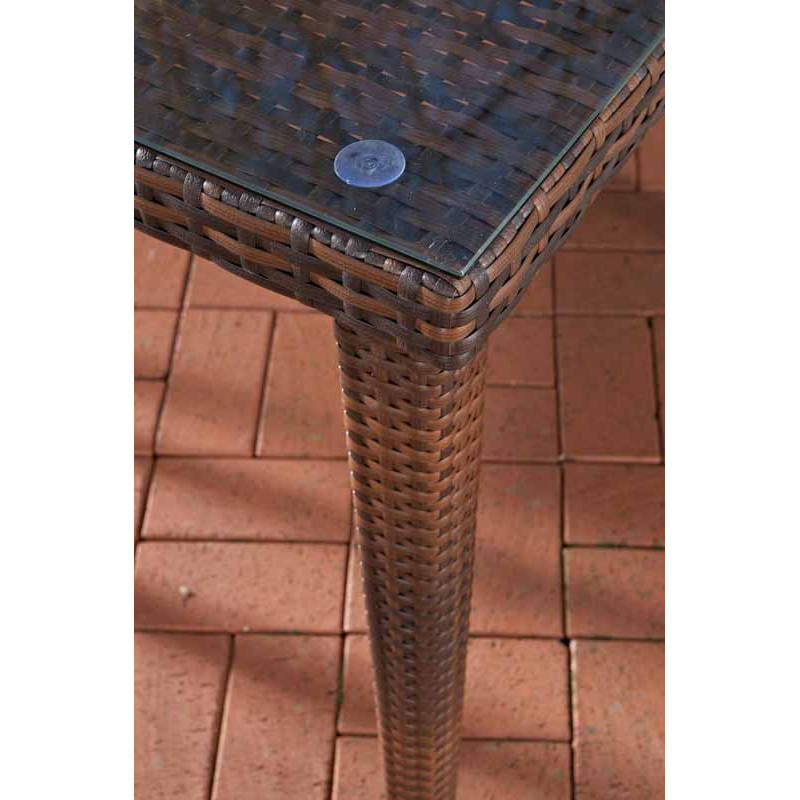 Table Bari 100x100 brun tacheté