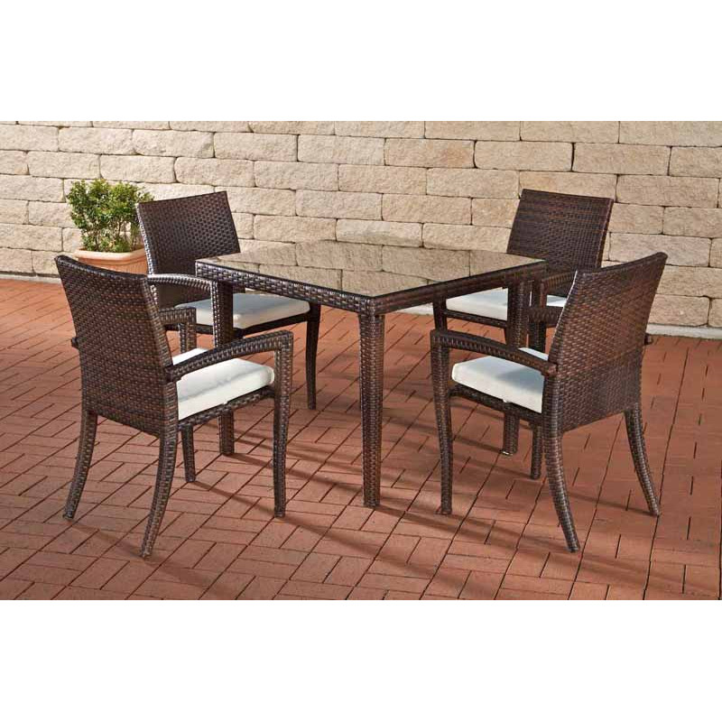 Table Bari 100x100 brun tacheté