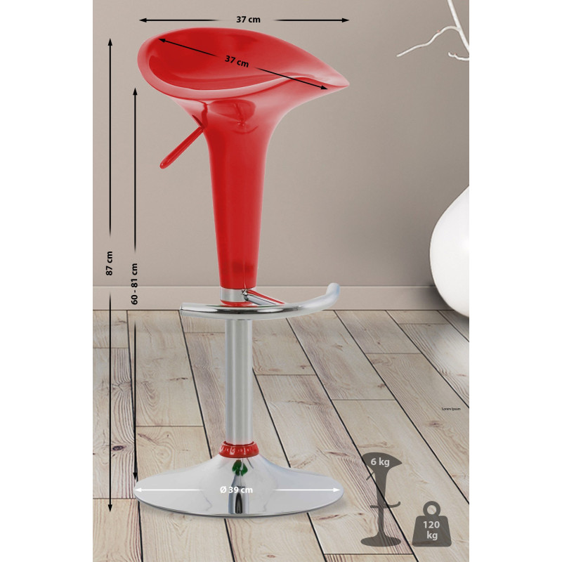 Sgabello Saddle rosso