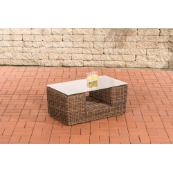 Table en verre mousse brun...