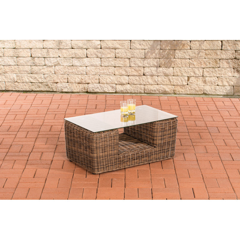 Table en verre mousse brun tacheté