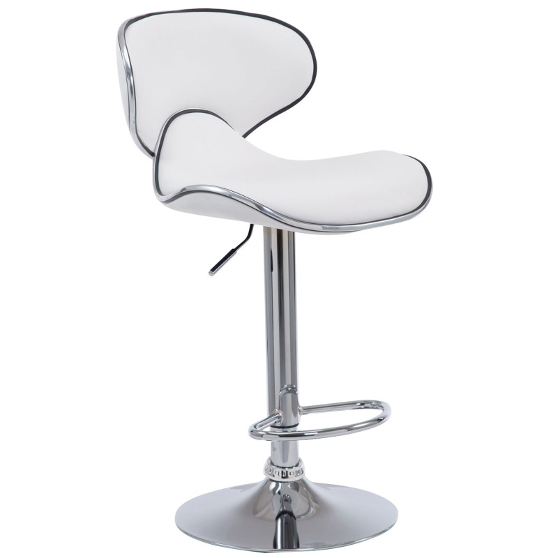 Tabouret de bar Las Vegas V2 chrome blanc